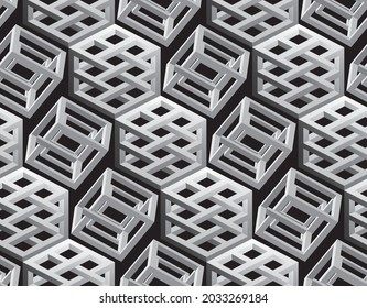 Abstract seamless background. Noise structure with polyhedrons. Vector image