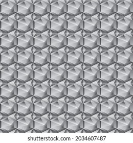 Abstract seamless background. Noise structure with polyhedrons. Vector image