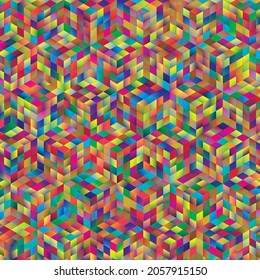 Abstract seamless background. Noise structure with cubes. Vector image