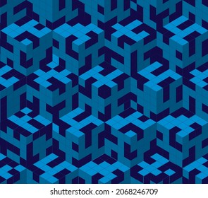 Abstract seamless background. Noise structure with cubes. Vector image