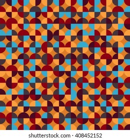 Abstract seamless background with orange and blue circles.