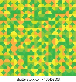 Abstract seamless background with orange and green circles.