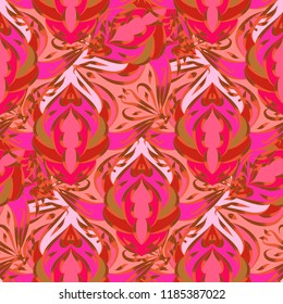 Abstract seamless background. Ornamental decorative colorful pattern for textile, fabric, web. Vector illustration.