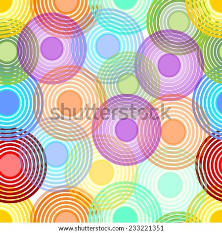 Abstract seamless background with overlapping concentric circles in pastel rainbow colors Сток-фото © 