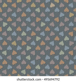 Abstract seamless background in pastel colors with leaves placed in chaotic order with shadows