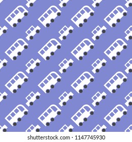 Abstract seamless background pattern baby car. Vector illustration.