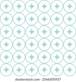 Abstract seamless background pattern with circles and stars in them on white background