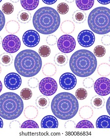 Abstract seamless background pattern with circles elements . Vector illustration , for fabric ,  wrapping, craft paper.