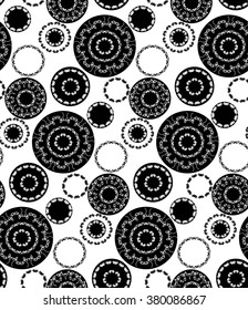 Abstract seamless background pattern with circles elements . Vector illustration , for fabric ,  wrapping, craft paper.