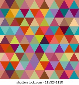 Abstract seamless background pattern with colorful triangles. Vector illustration.