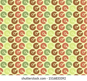 Abstract seamless background pattern with colorful circles. Mosaic texture for prints, textile, fabric, package, cover, greeting cards.