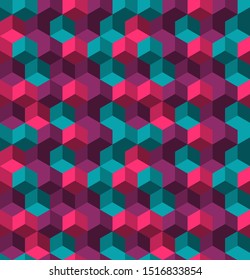 Abstract seamless background pattern with colorful cubes. Mosaic texture for prints, textile, fabric, package, cover, greeting cards.