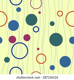 Abstract seamless background. Seamless pattern with colorful circles. Vector illustration.