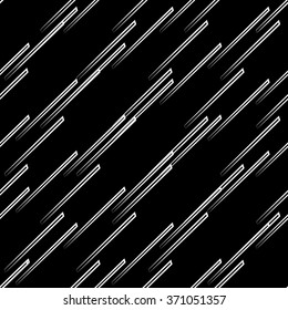 Abstract seamless background / pattern with diagonal, oblique lines, stripes. Monochrome repeatable vector texture.