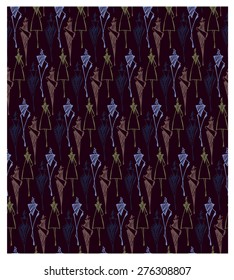 Abstract seamless background pattern with fashion silhouettes , vector illustration