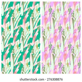 Abstract seamless background pattern with fashion silhouettes , vector illustration