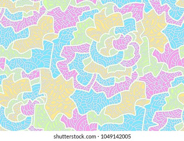 Abstract seamless background pattern in hand drawn style. Pastel color shapes , vector illustration hand drawn. Pop art design.