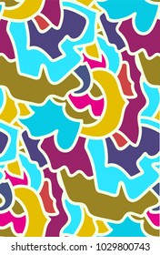 Abstract seamless background pattern in memphis style. Colorful shapes , vector illustration hand drawn. Pop art design.