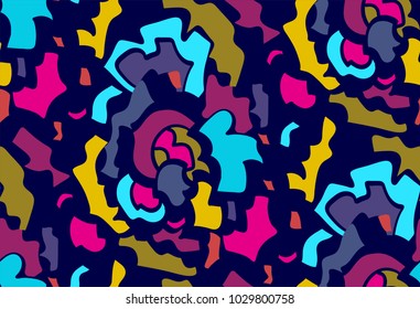 Abstract seamless background pattern in memphis style. Colorful shapes , vector illustration hand drawn. Pop art design.