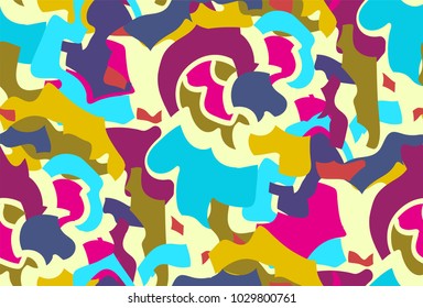 Abstract seamless background pattern in memphis style. Colorful shapes , vector illustration hand drawn. Pop art design.