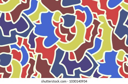 Abstract seamless background pattern in memphis style. Colorful shapes , vector illustration hand drawn. Pop art design.