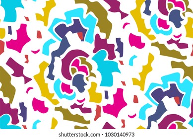 Abstract seamless background pattern in memphis style. Colorful shapes , vector illustration hand drawn. Pop art design.