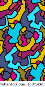 Abstract seamless background pattern in memphis style. Colorful shapes , vector illustration hand drawn. Pop art design.