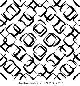 Abstract seamless background / pattern with squiggly lines. Monochrome repeatable vector texture.