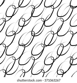 Abstract seamless background / pattern with squiggly lines. Monochrome repeatable vector texture.