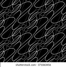 Abstract seamless background / pattern with squiggly lines. Monochrome repeatable vector texture.