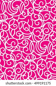 Abstract seamless background pattern with swirls. Vector illustration hand drawn. Fabric swatch, wrapping paper.