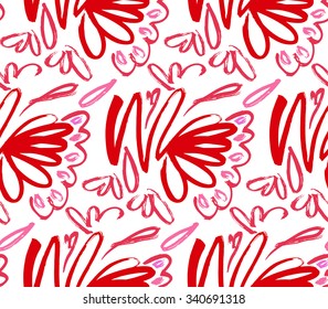 Abstract seamless background pattern , vector illustration . Free hand drawings .