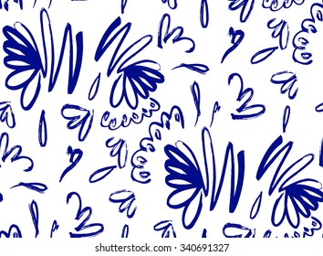 Abstract seamless background pattern , vector illustration . Free hand drawings .
