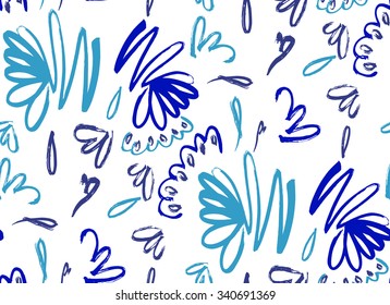 Abstract seamless background pattern , vector illustration . Free hand drawings .