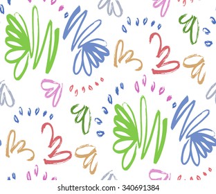 Abstract seamless background pattern , vector illustration . Free hand drawings .