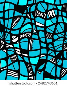 Abstract seamless background, patterns of lines and waves. Shambhala, meditation, antistress and hobbies
