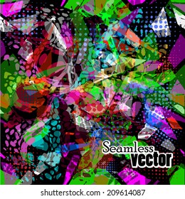 Abstract seamless background of pieces. Vector