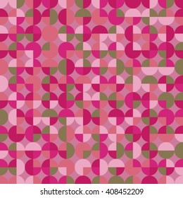 Abstract seamless background with pink and green circles.