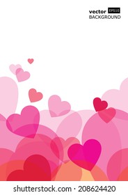 Abstract seamless background with pink hearts.