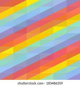 Abstract seamless background with rainbow colored stripes, vector illustration