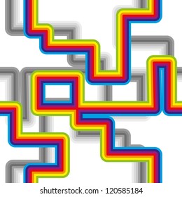 Abstract seamless background with rainbow pattern, vector illustration