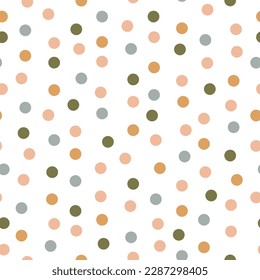 Abstract seamless background with random dots. Pastel vector pattern. Vector design for fabric, textile, wallpaper, web, wrapping, postcard, banner ets.