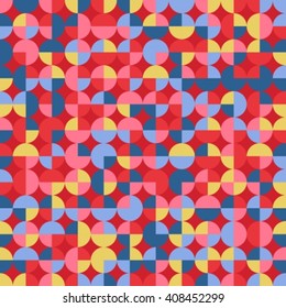 Abstract seamless background with red and blue circles.