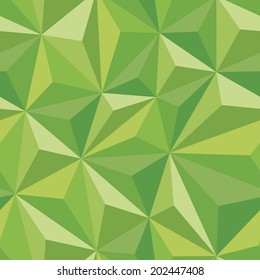 Abstract Seamless Background with Relief Triangles - Geometric vector pattern in green colors for creative design projects. 