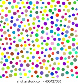 Abstract seamless background with round confetti. Vector illustration