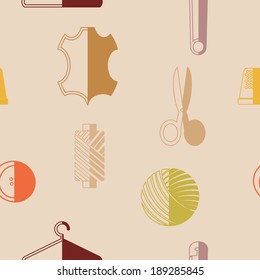 abstract seamless background with sewing accessories