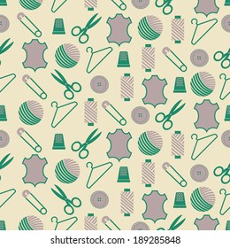 abstract seamless background with sewing accessories