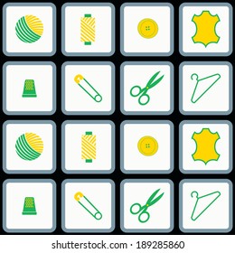 abstract seamless background with sewing accessories