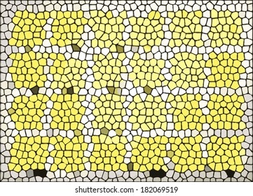 Abstract seamless background of shapeless elements in retro window church  style.Gray frame added