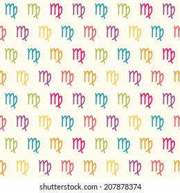 Abstract seamless background with the sign of the zodiac Virgo